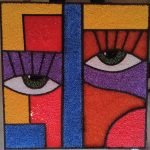 table unique, finition à la résine. inspiré des œuvres de Pablo Picasso