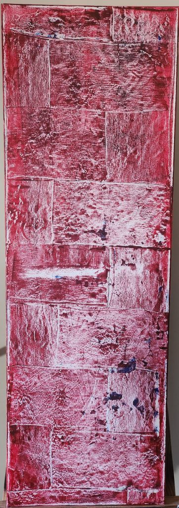 Écho carmin – Tableau abstrait texturé en rouge profond