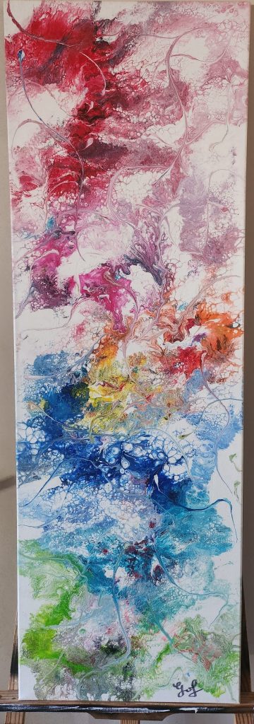 Cascade Chromatique – Tableau abstrait fluide et coloré