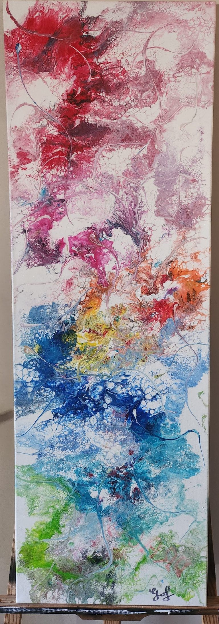 Cascade Chromatique – Tableau abstrait fluide et coloré