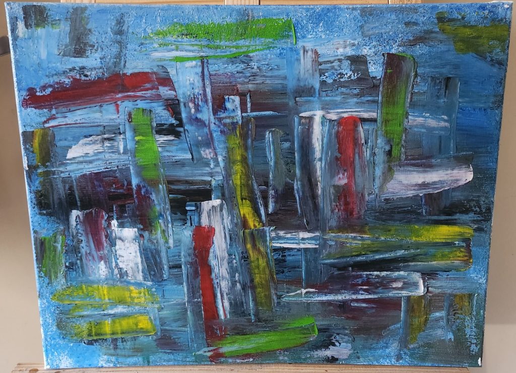 Reflets Métropolitains – Tableau abstrait inspiré de l’urbanisme moderne