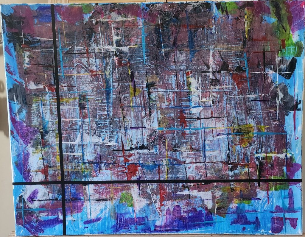Perspectives Déconstruites – Tableau abstrait inspiré de l’urbanisme
