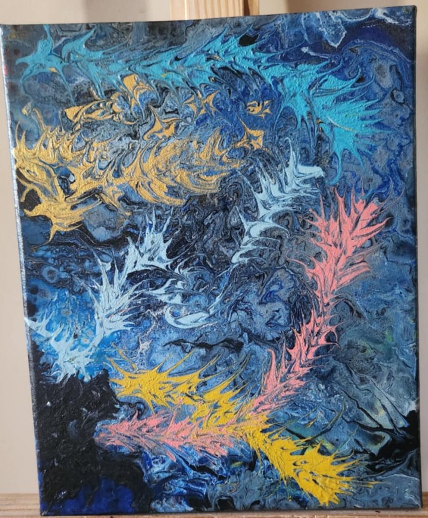 Fractales Aquatiques – Tableau abstrait inspiré des formes naturelles sous-marines