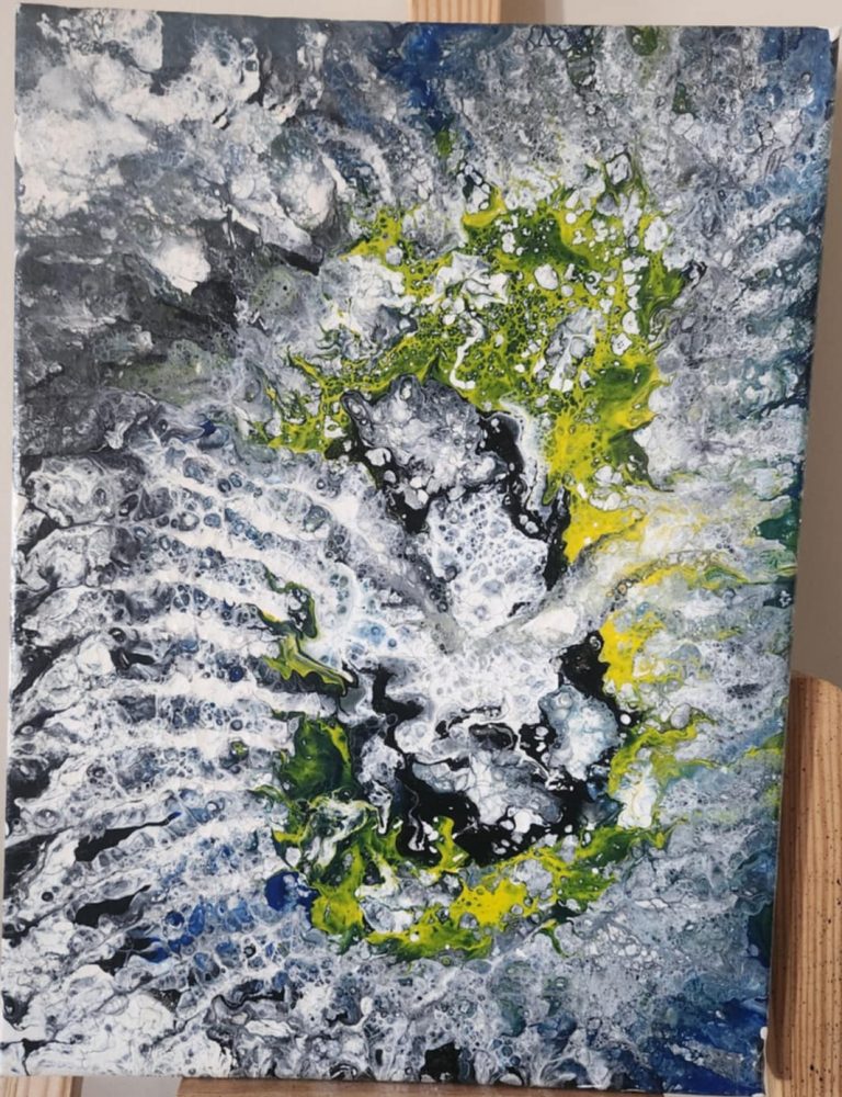 Œil du Chaos – Tableau abstrait tourbillonnant et énergétique