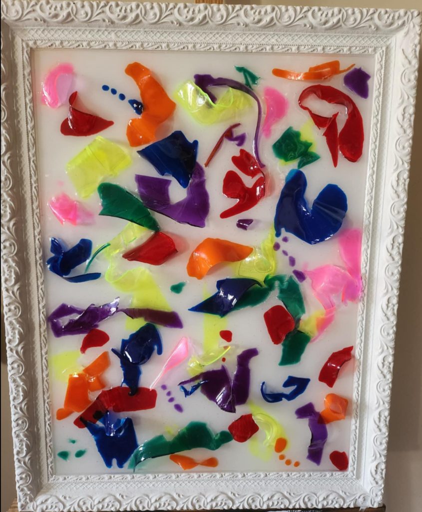 Éclats de Pigments – Œuvre abstraite en résine et pigments