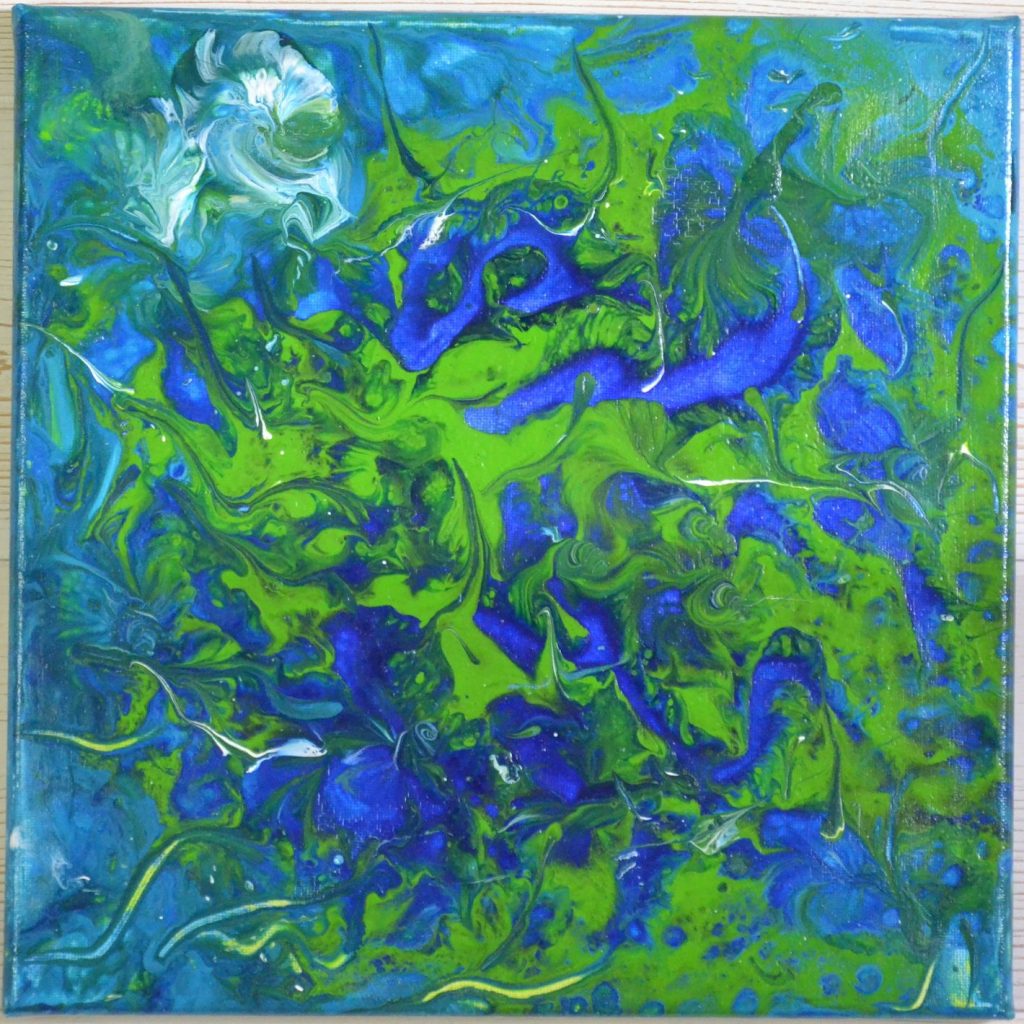 Éden Submergé – Tableau abstrait inspiré d’un monde aquatique luxuriant