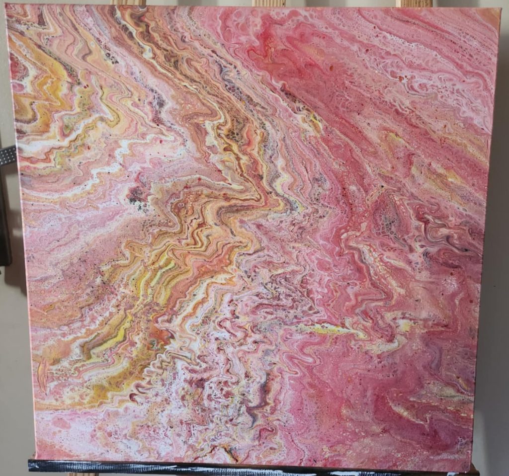 Dunes d’Ambre – Tableau abstrait aux nuances de sable et d’or