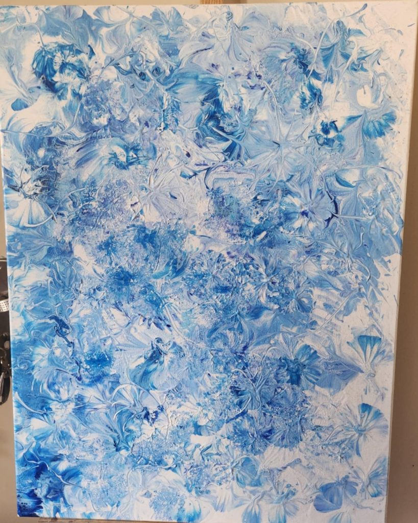 Frissons Boréals – Tableau abstrait inspiré des aurores glacées