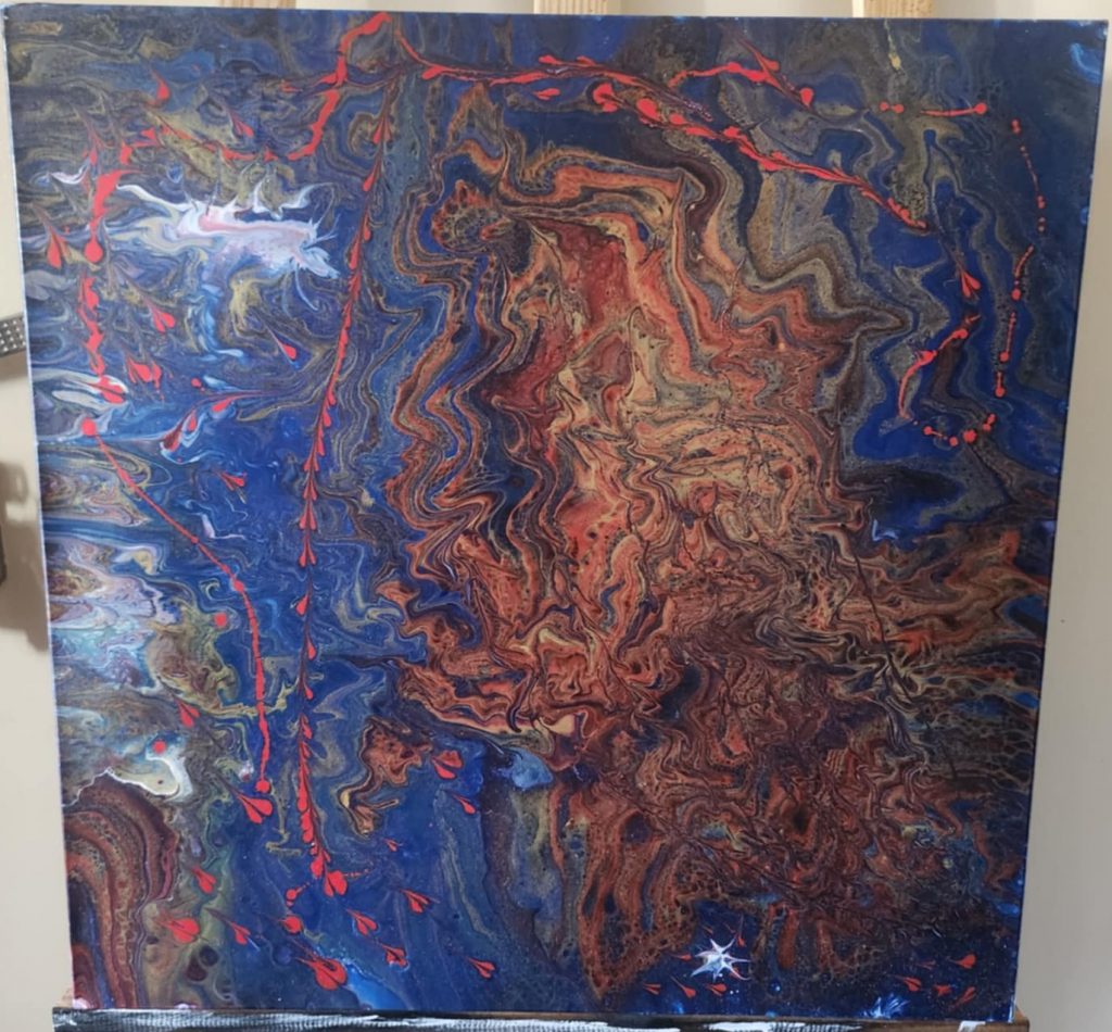 Sillage Stellaire – Tableau abstrait inspiré du cosmos