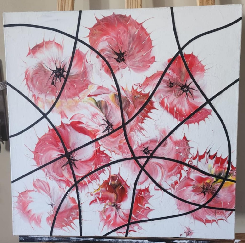 Jardin Confiné – Tableau abstrait entre nature et structure