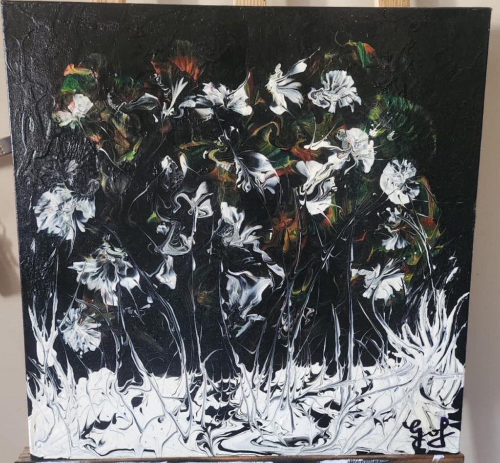 Éclats Obscurs – Tableau abstrait entre lumière et mystère