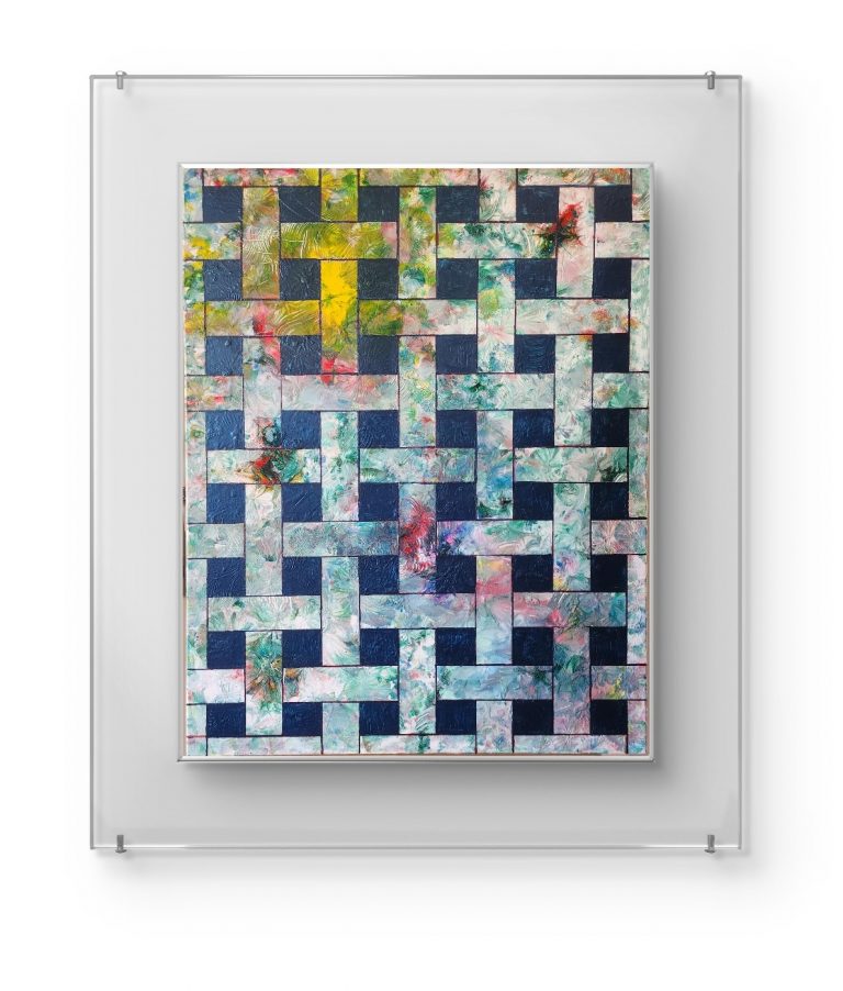 Circuit Onirique – Tableau abstrait en acrylique et textures géométriques